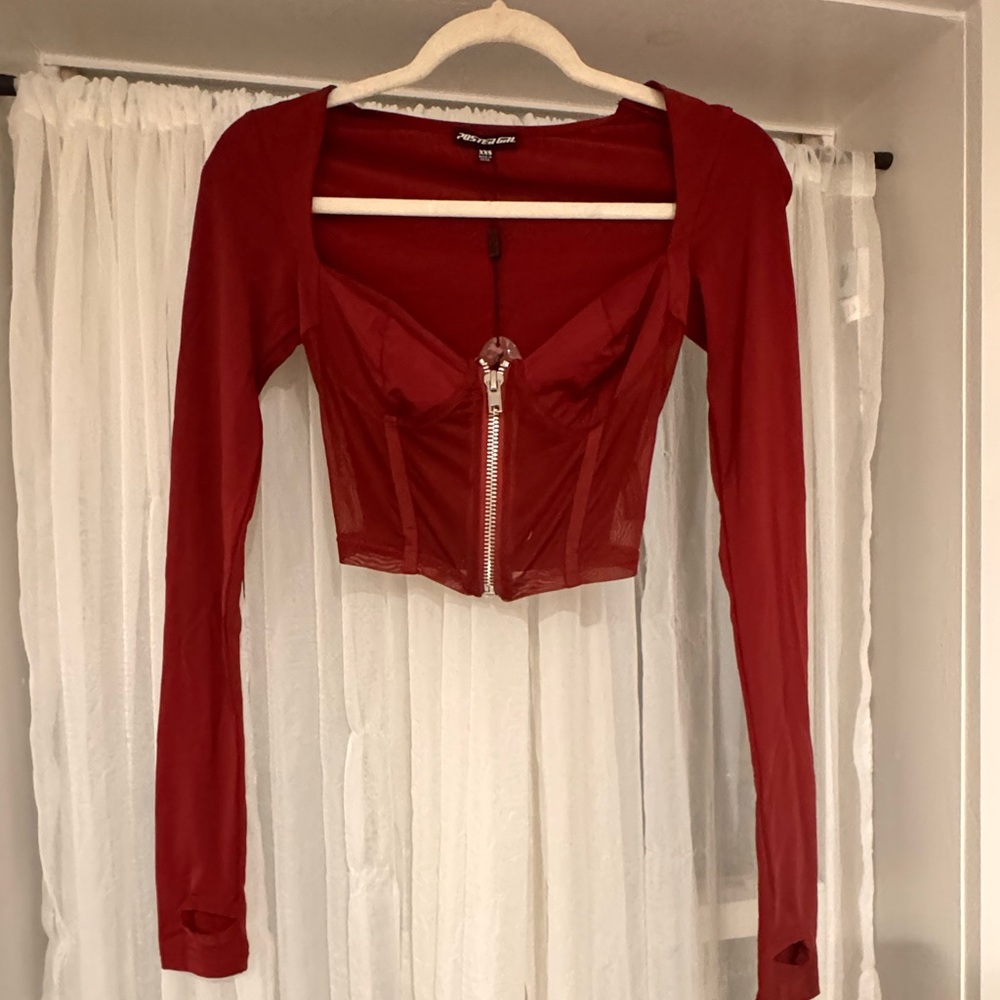 DOLLSKILL X POSTED GIRL Burgundy Corset Style Crop top XXS